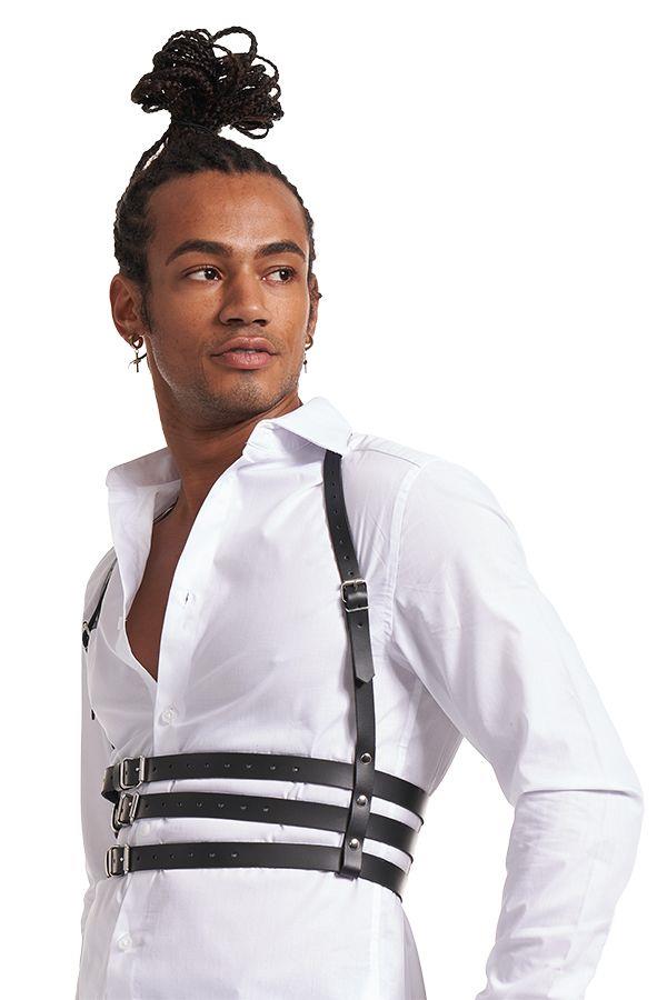 MISTER B SLING LEDER HARNESS SCHWARZ